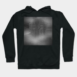 Celtic Cross Tombstone Statue in Fog Hoodie